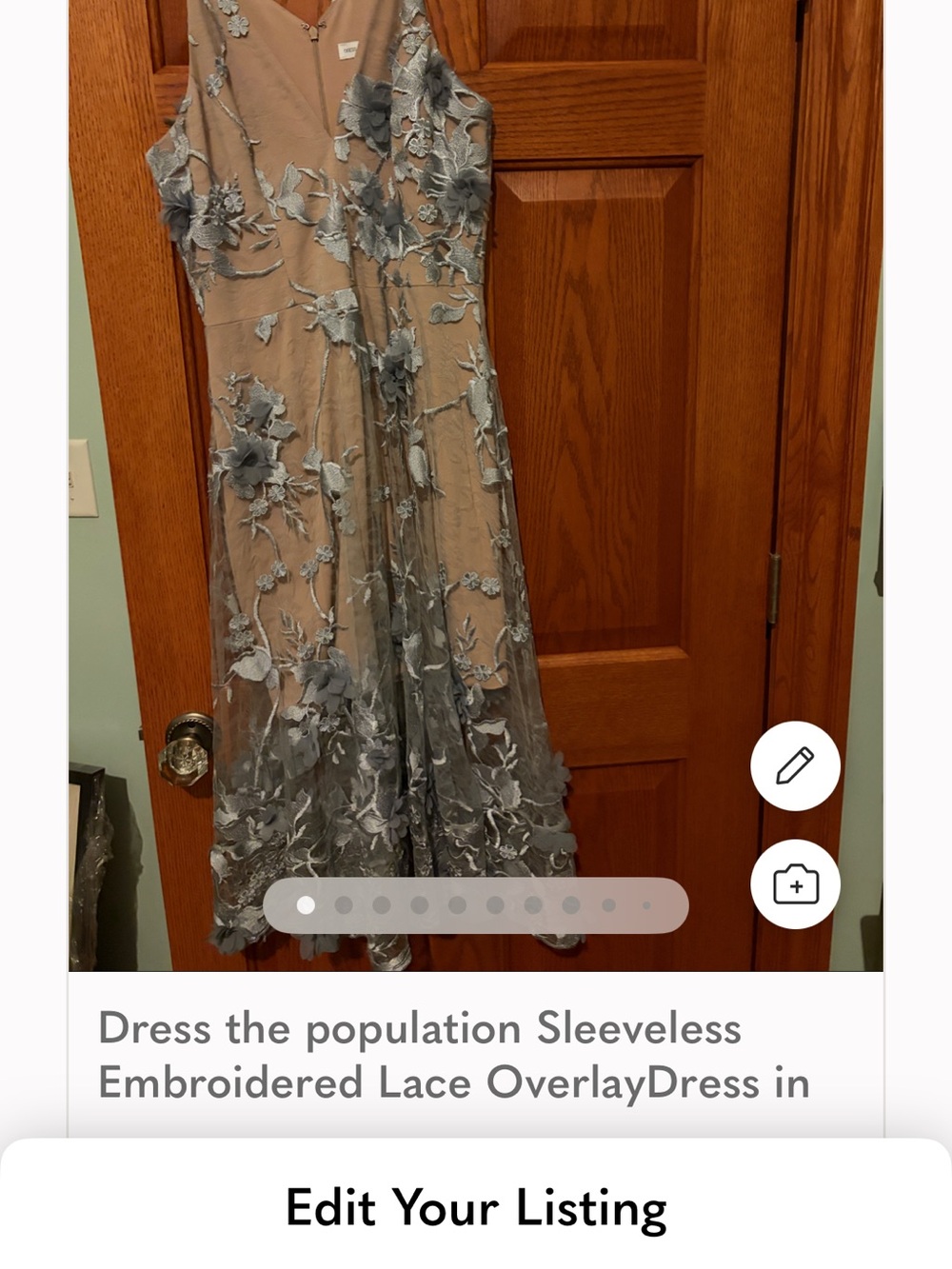 Dress the population Sleeveless Embroidered Lace OverlayDress in - Picture 15 of 15